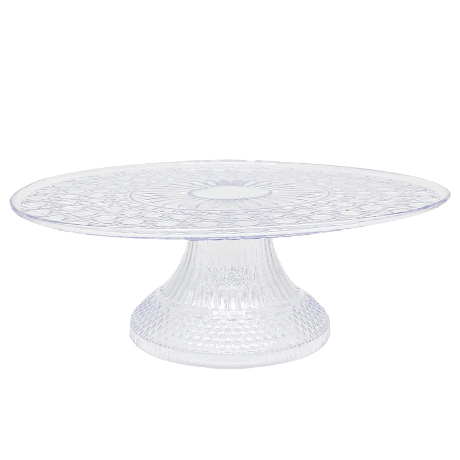 Boleira Lapidada 30cm Transparente Mirandinha
