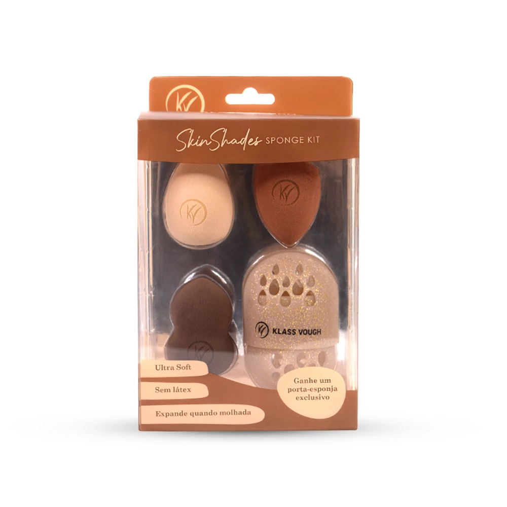 Kit De Esponja Maquiagem Skin Shades Porta Esponja Klass Vough