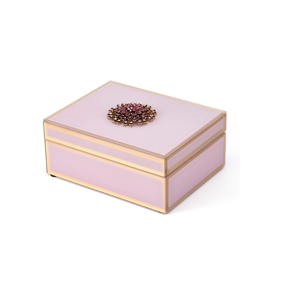 Caixa Acabamento Vidro Flor Metal 21x13x8.5 Re019 Enjoy