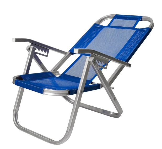 Cadeira Reclinavel Ipanema Alum 5 Posicoes Azul Royal Cad0328 Botafogo