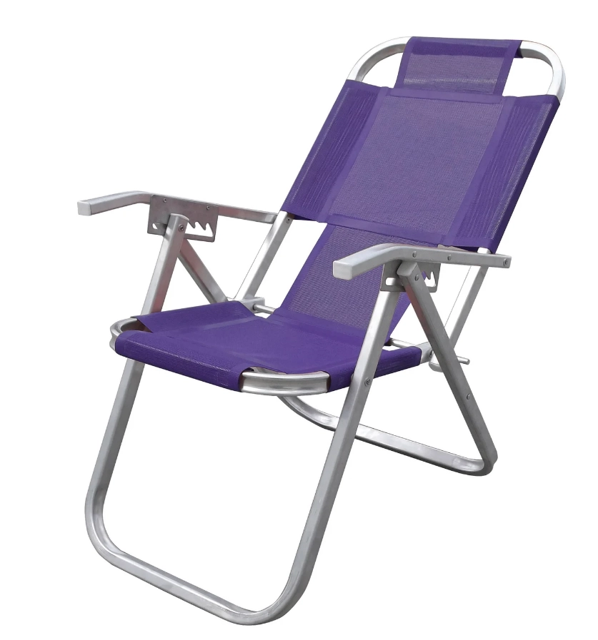 Cadeira Praia Ipanema Grand Reclinavel Alta Roxa Cad0668 Botafogo