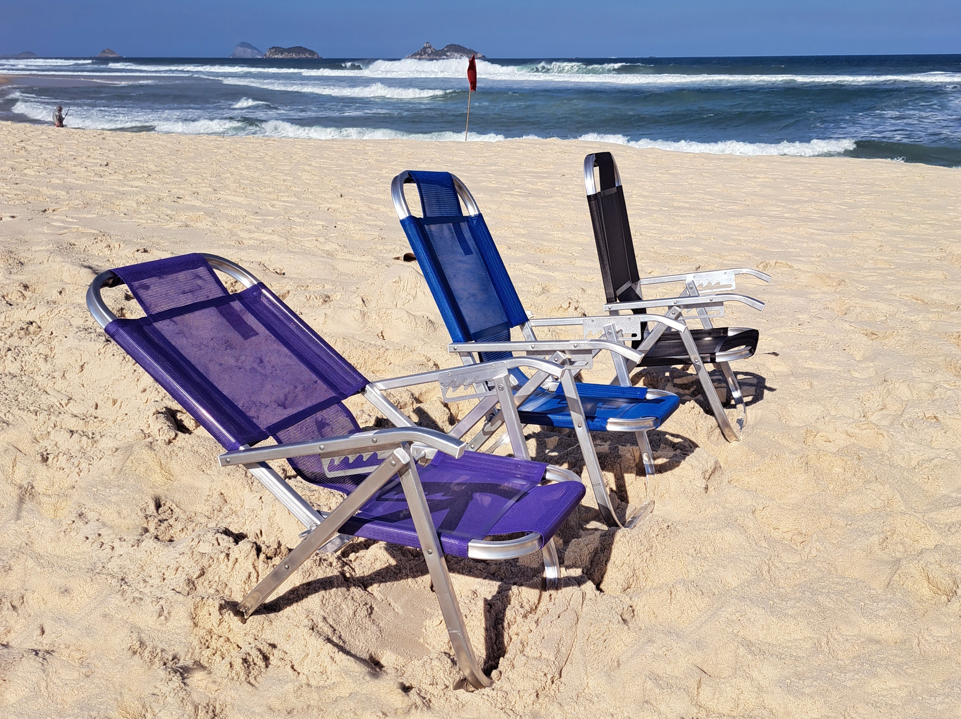 Cadeira De Praia Reclinável 5 Posições Alta Ipanema Preta