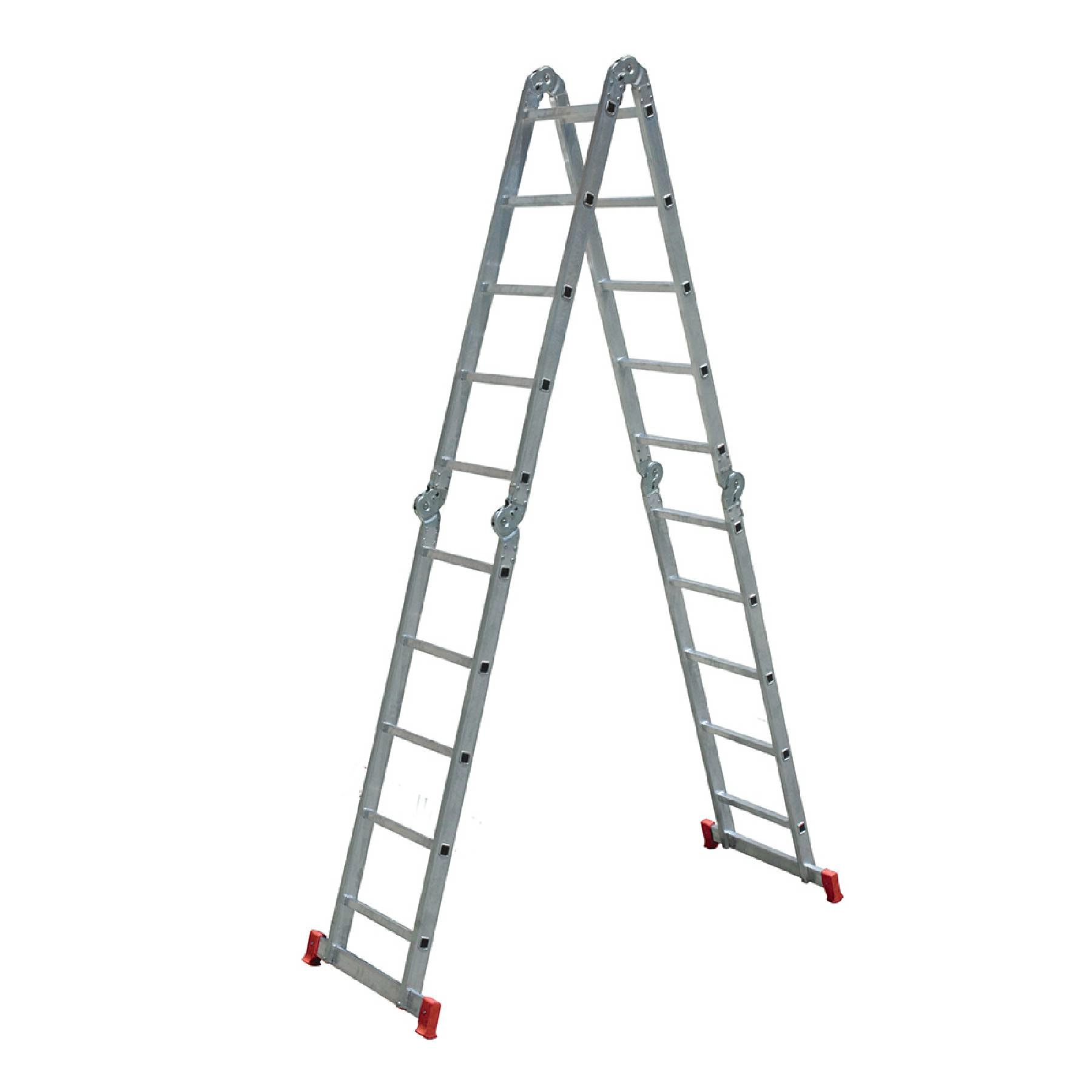 Escada Extensiva Tripla 7X3 Degraus Alumínio 4,5M. Pode Ser Usada Estendida, Formato Pintor ou Ainda Tesoura Estendido.