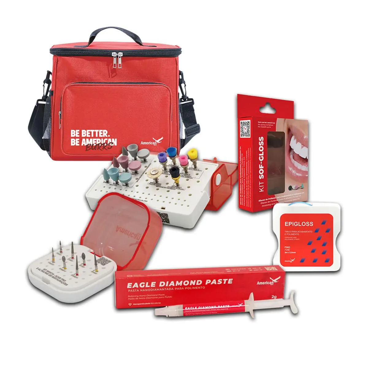 Acabamento e Polimento para Resinas Kit Premium - American Burrs