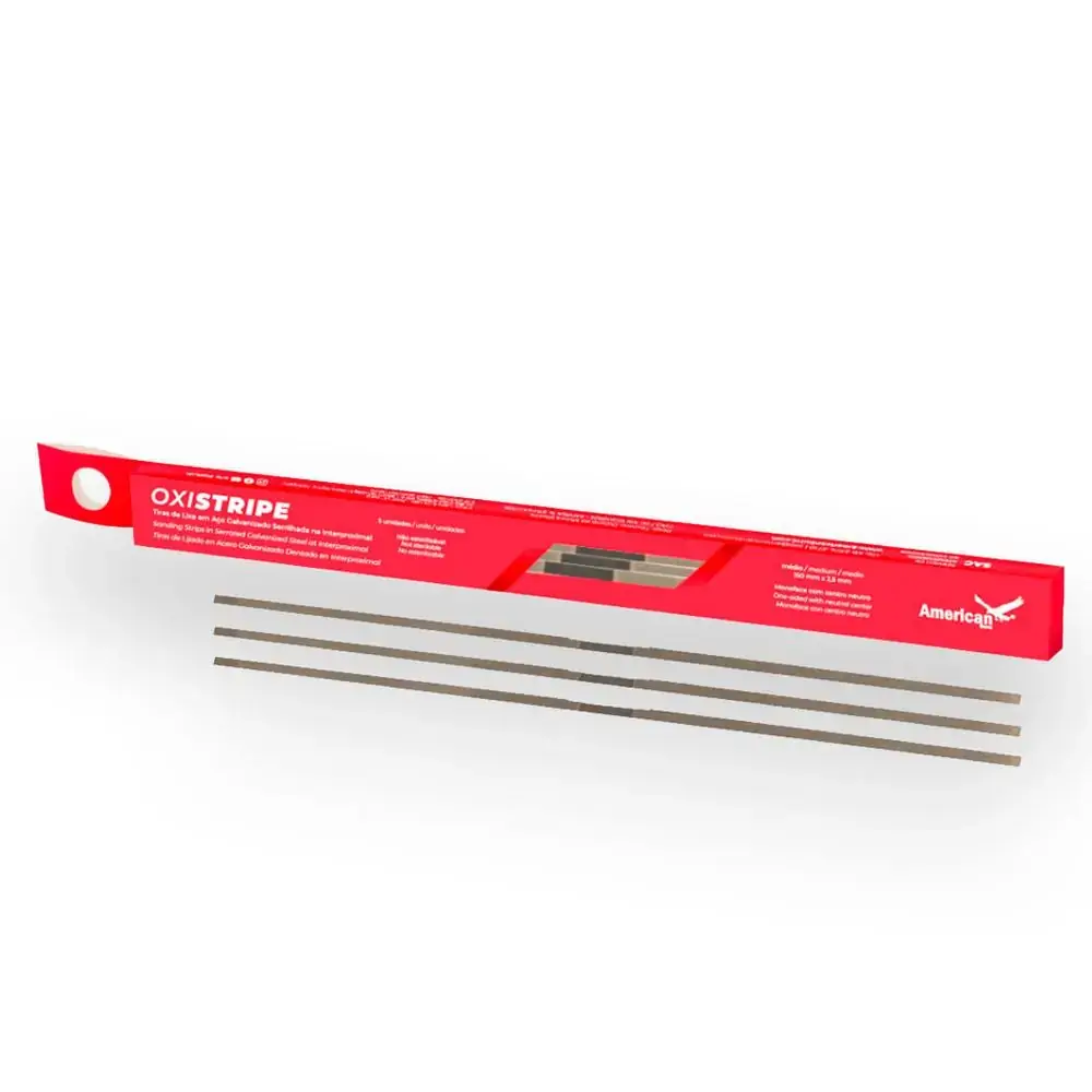 Tiras De Lixa Em Aço Galvanizado Oxistripe Média com 10 Unidades - American Burrs - Tiras De Lixa Em