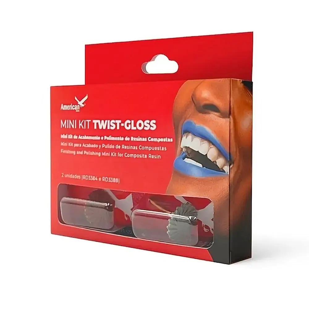 Mini Kit Acabamento E Polimento Diamantado Twist Gloss CA Espiral - American Burrs
