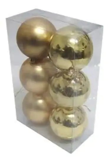 Bola Natal Texturizada Dour/ouro R C/6un