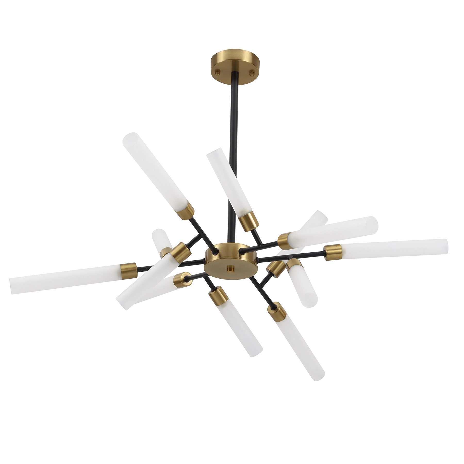 Pendente Jabuticaba 12 Lâmpadas Metal e Vidro Preto e Dourado Orluce