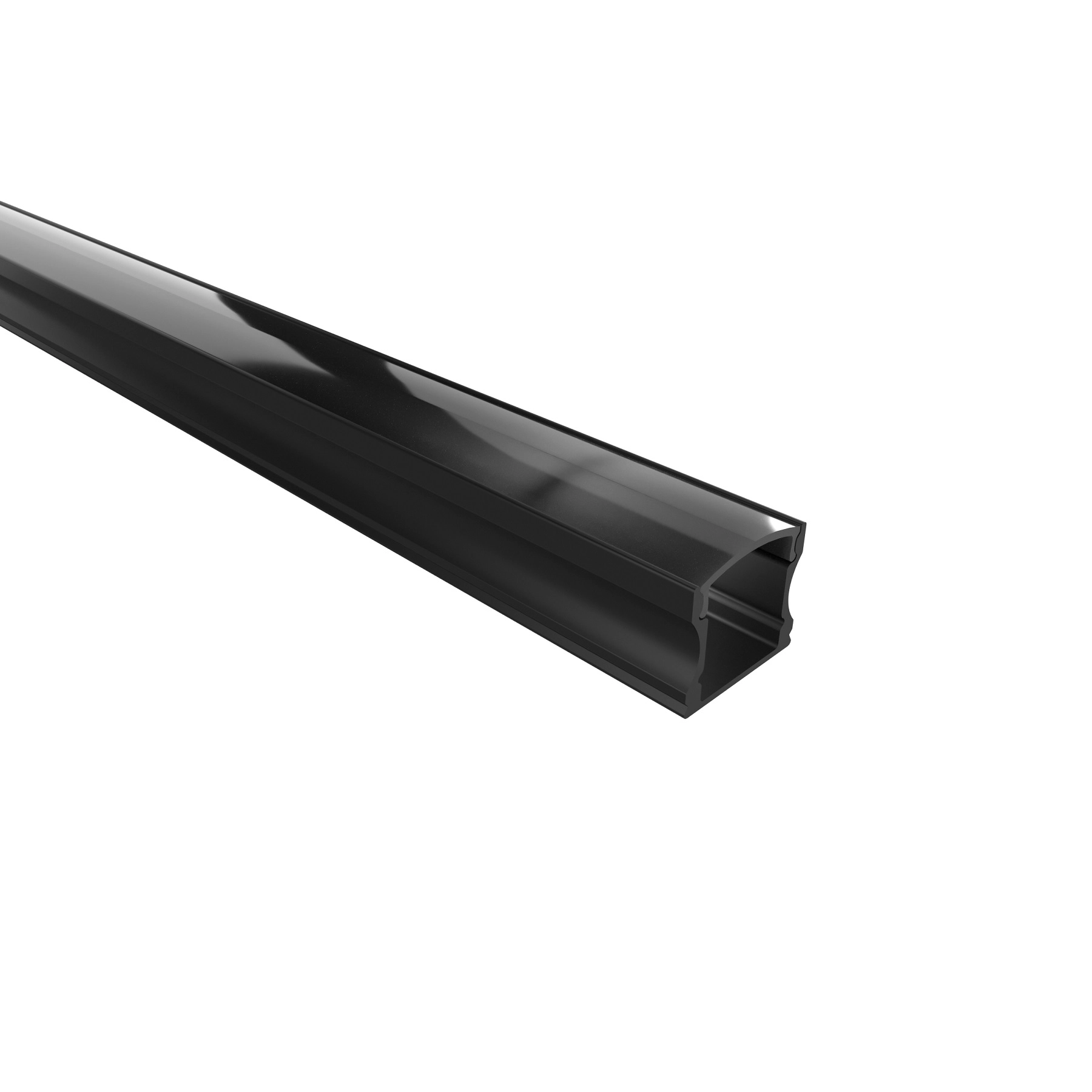 Perfil de LED Sobrepor Alumínio Preto 17cm x 2m Luminatti