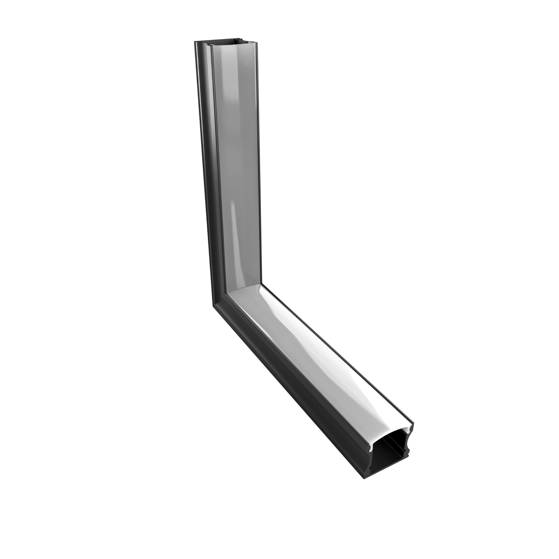 Conector Perfil Sobrepor Fino Difusor Branco Teto/Parede 12mm Luminatti