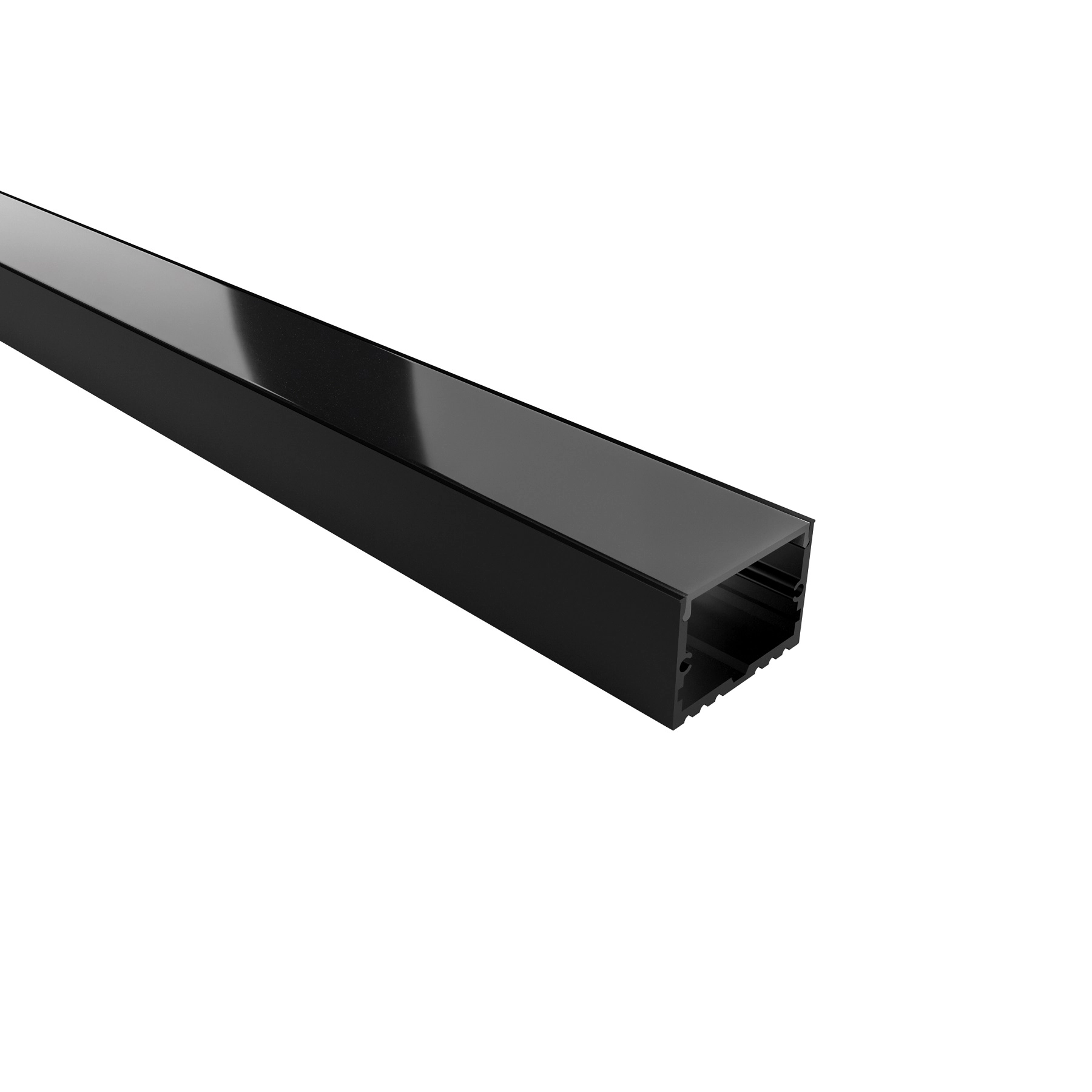 Perfil de LED Sobrepor Alumínio Preto 36,8cm x 2m Luminatti