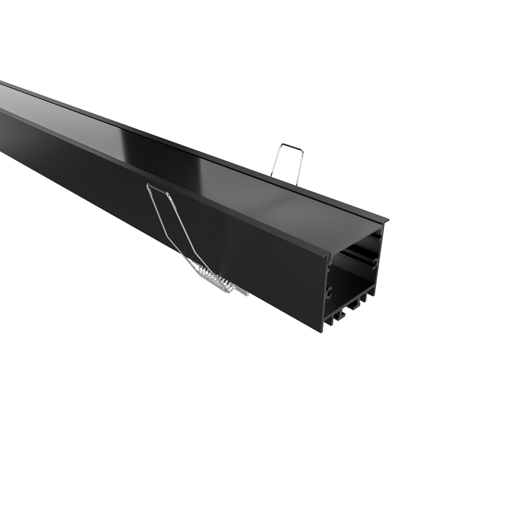 Perfil de LED Embutir Alumínio Preto 36,8cm x 2m Luminatti