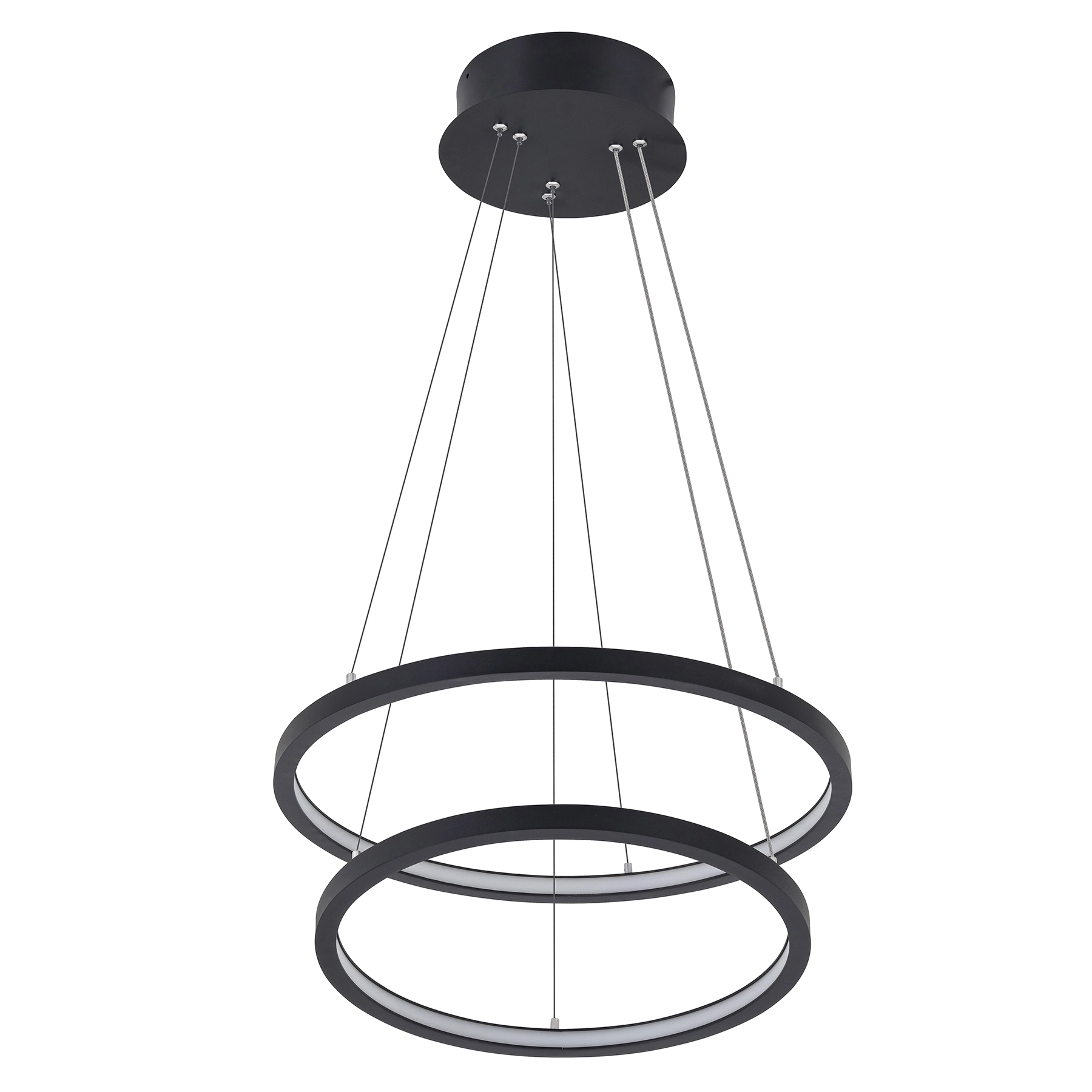 Pendente LED 46W Luz Amarela Preto Alumínio e Plástico Bivolt Orluce