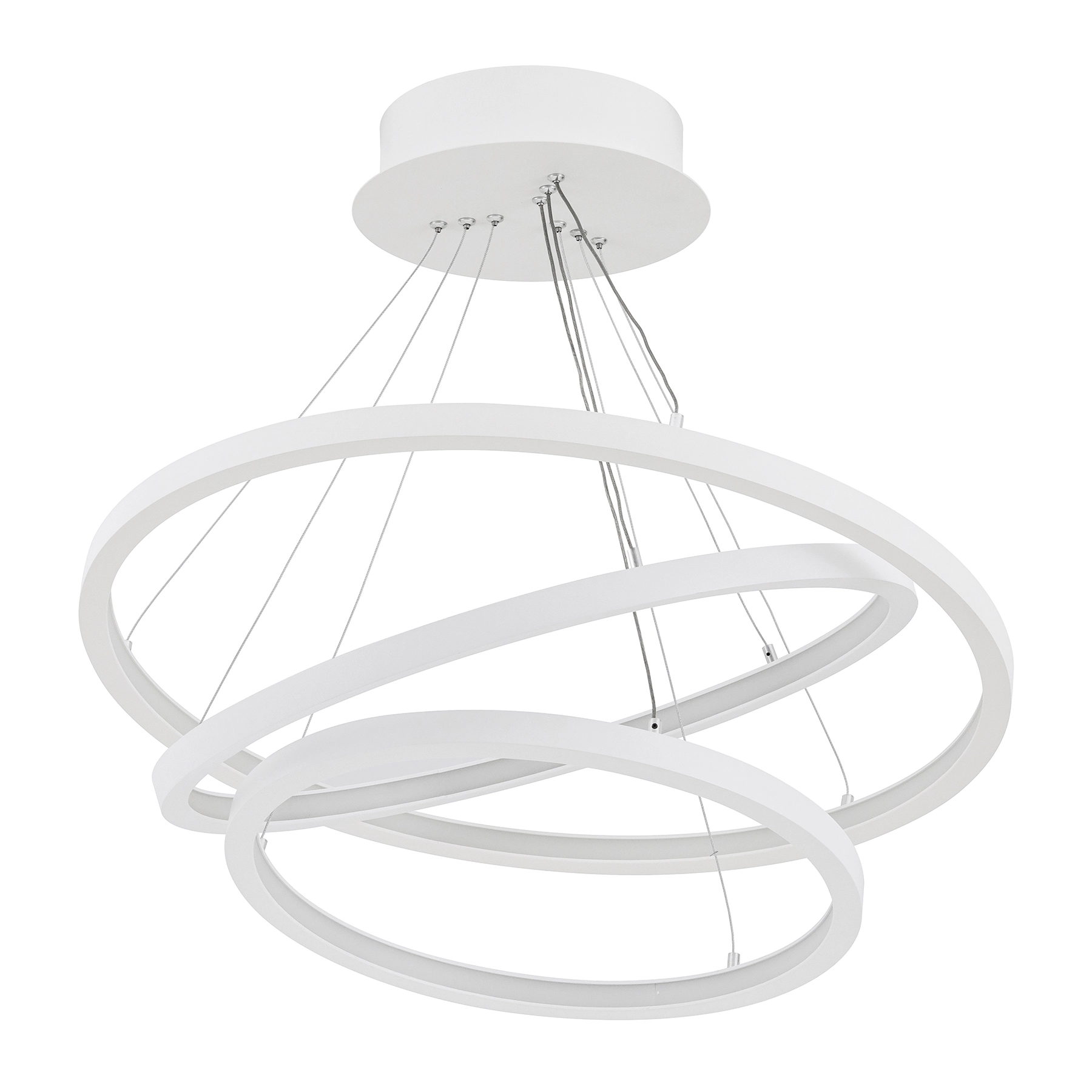 Pendente Anéis com LED Metal Branco Orluce
