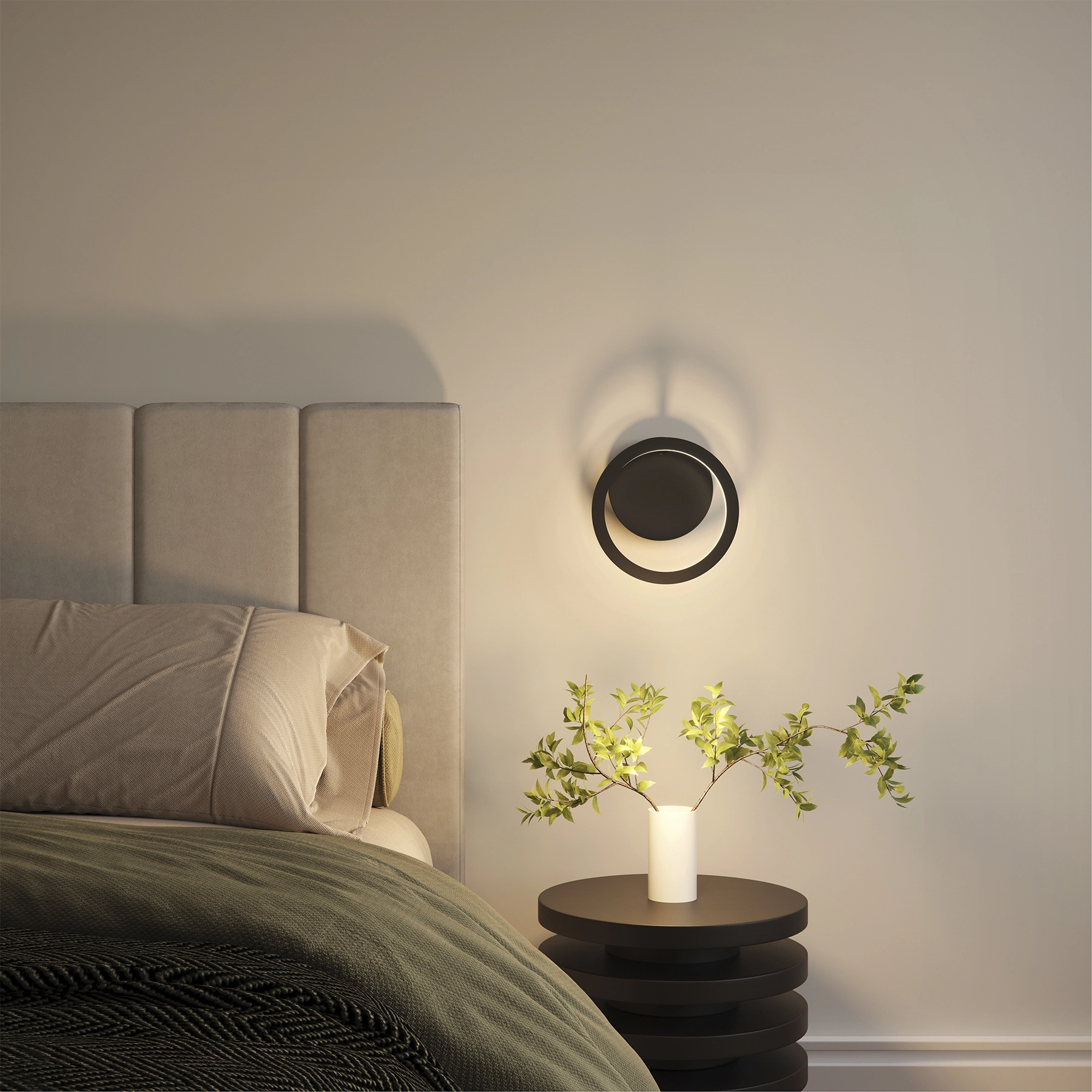 Arandela LED Preta 10W 2700K IP20 Gyrus Hazak