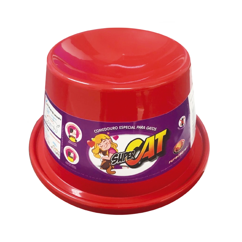 Comedouro Gato Super Cat 200ml Sortido 1229 Furacao Pet