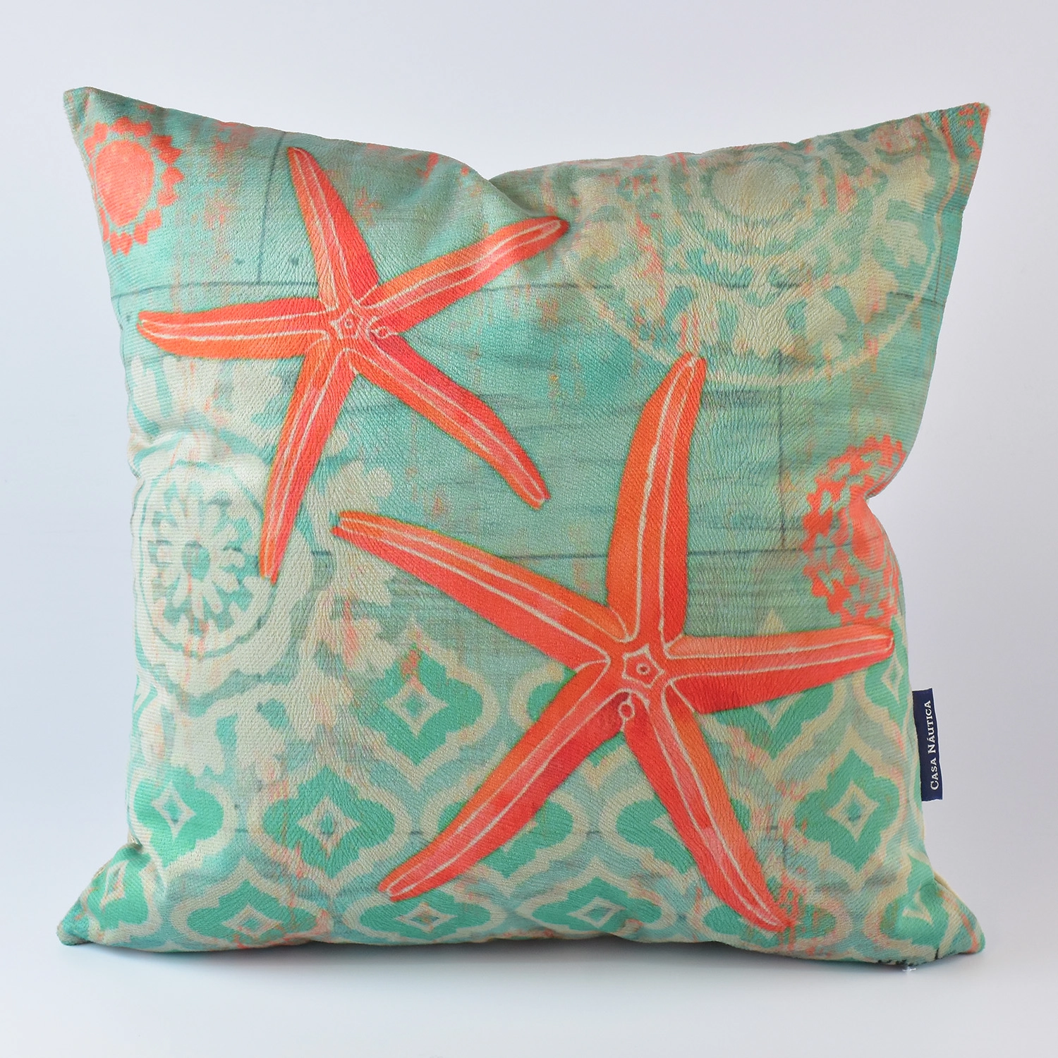 Almofada Verde Estrela Mar Vermelha Ap 04 The Home