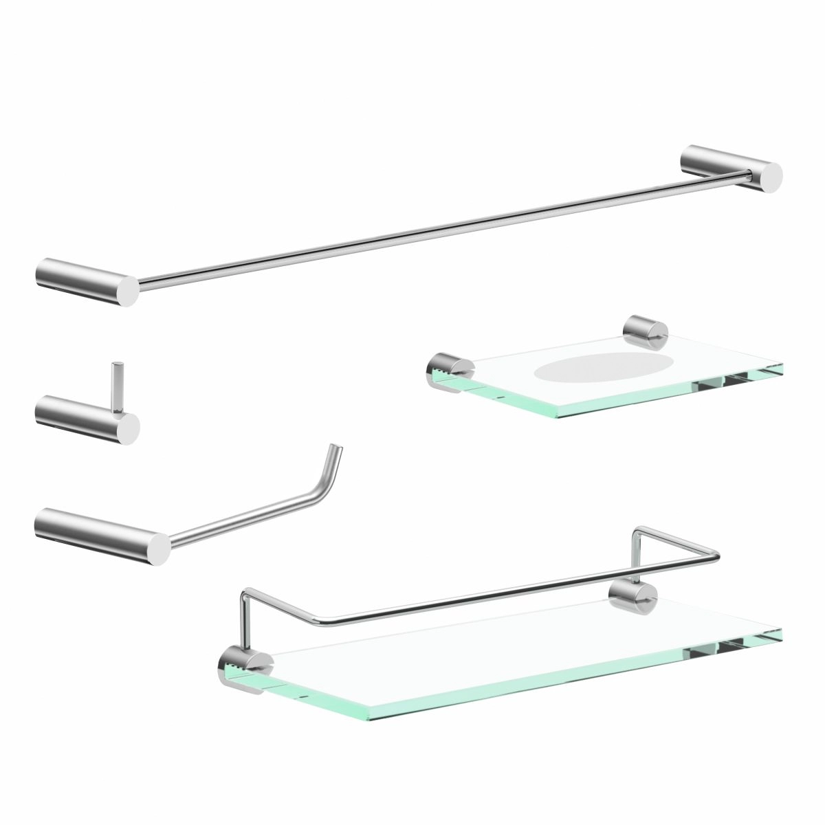 Kit Acessórios De Banheiro Metal Alto Brilho 2100OR Orion