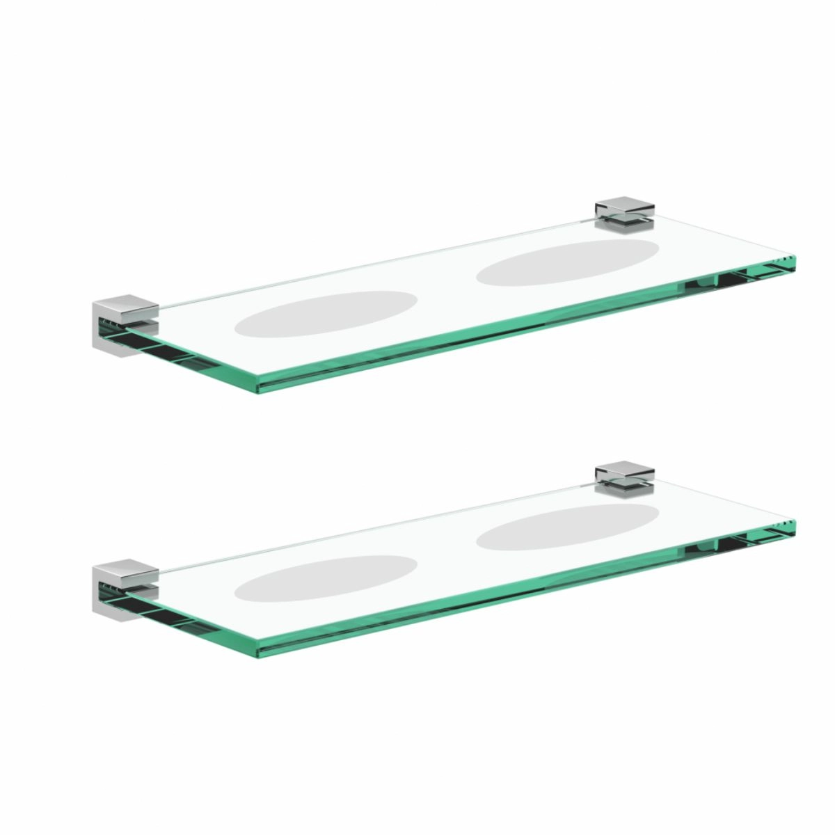 Saboneteira Dupla Suporte Vidro Para Banheiro Kit 2 Peças Fenda Alto Brilho Troia