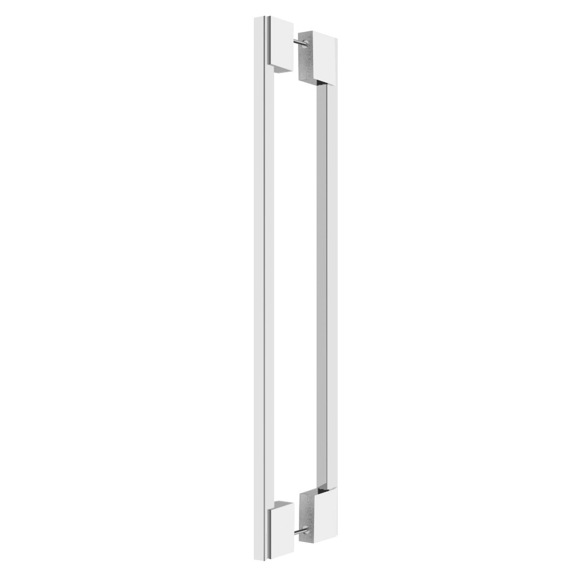 Puxador Duplo Para Porta 60cm Aço Inox Prata Alto Brilho Orfeu