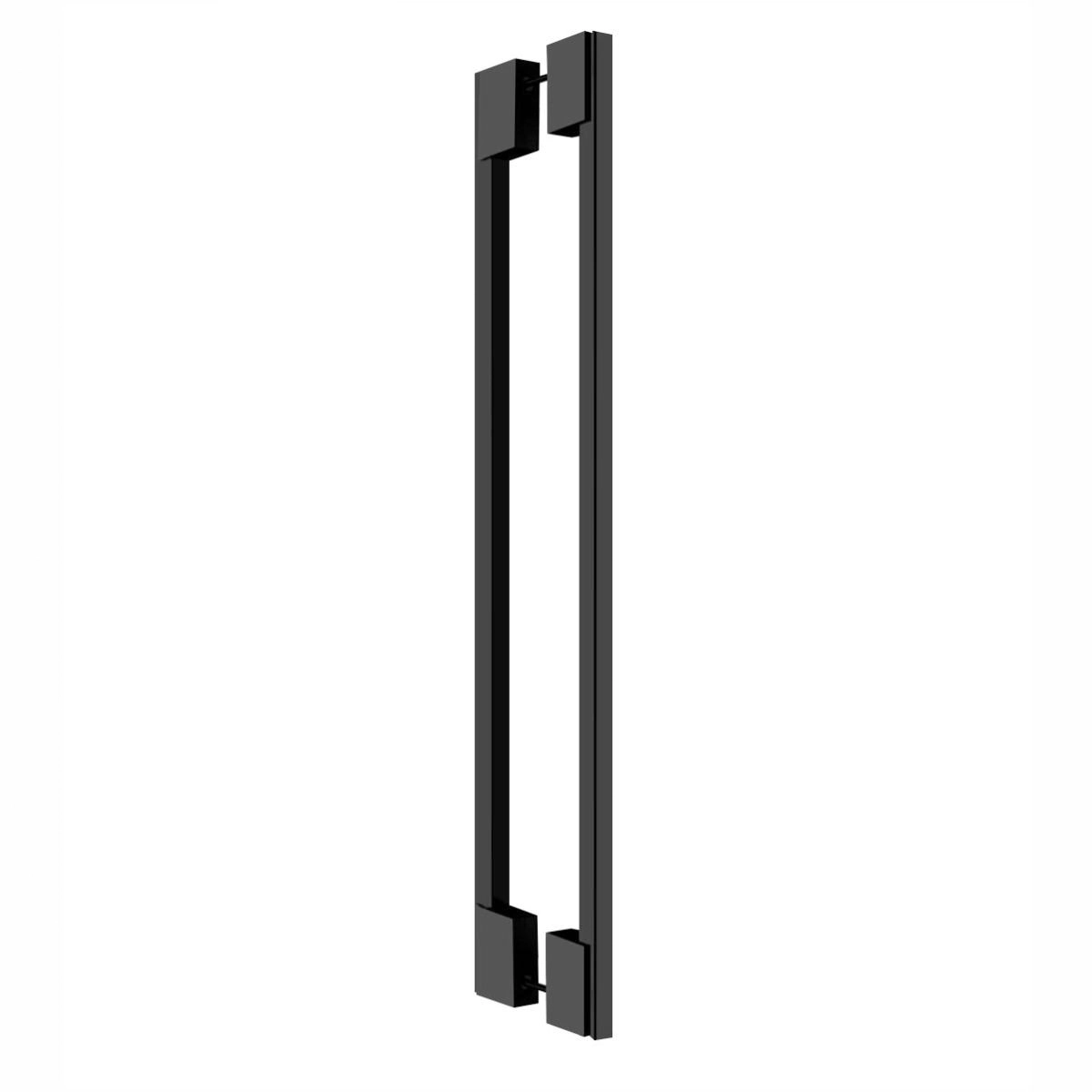 Puxador Duplo Para Porta 60cm Aço Inox Preto Fosco Orfeu