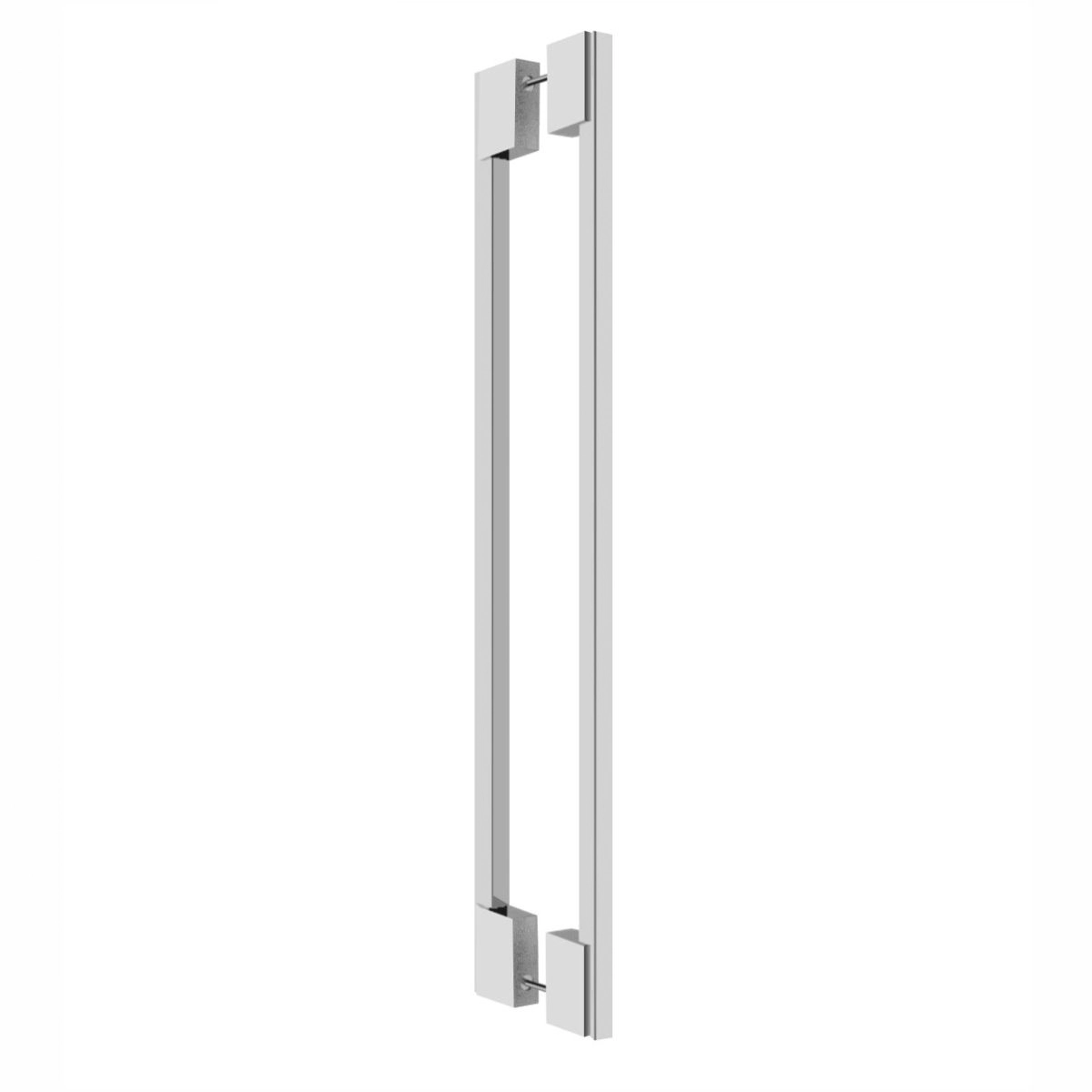 Puxador Duplo Para Porta 1,20 Metro Aço Inox Prata Escovado Orfeu
