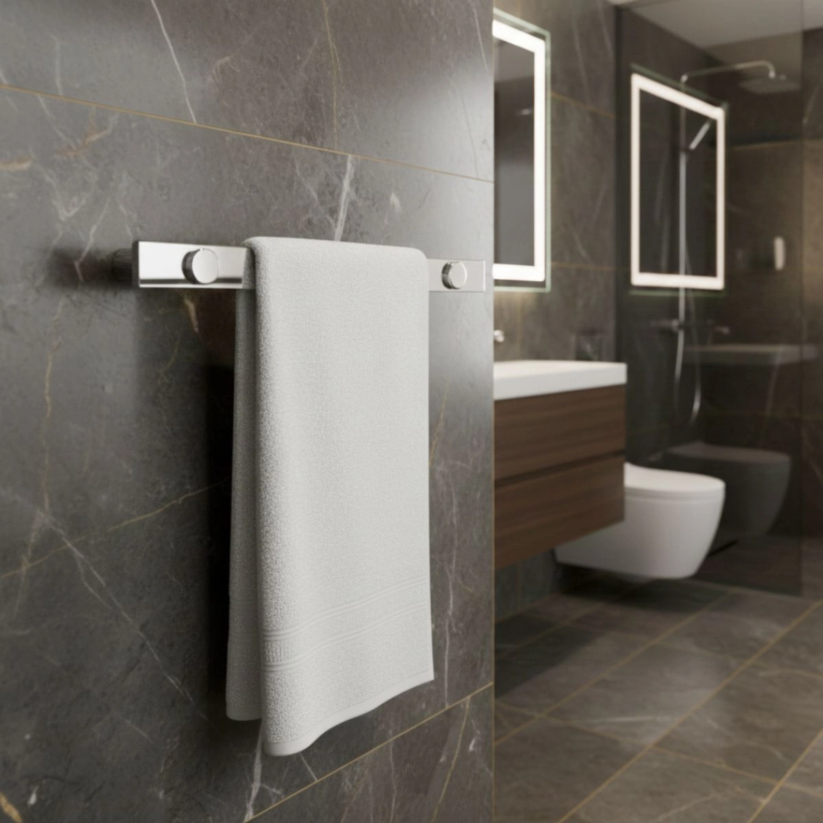 Porta Toalha 35cm Aço Inox Alto Brilho Patmos
