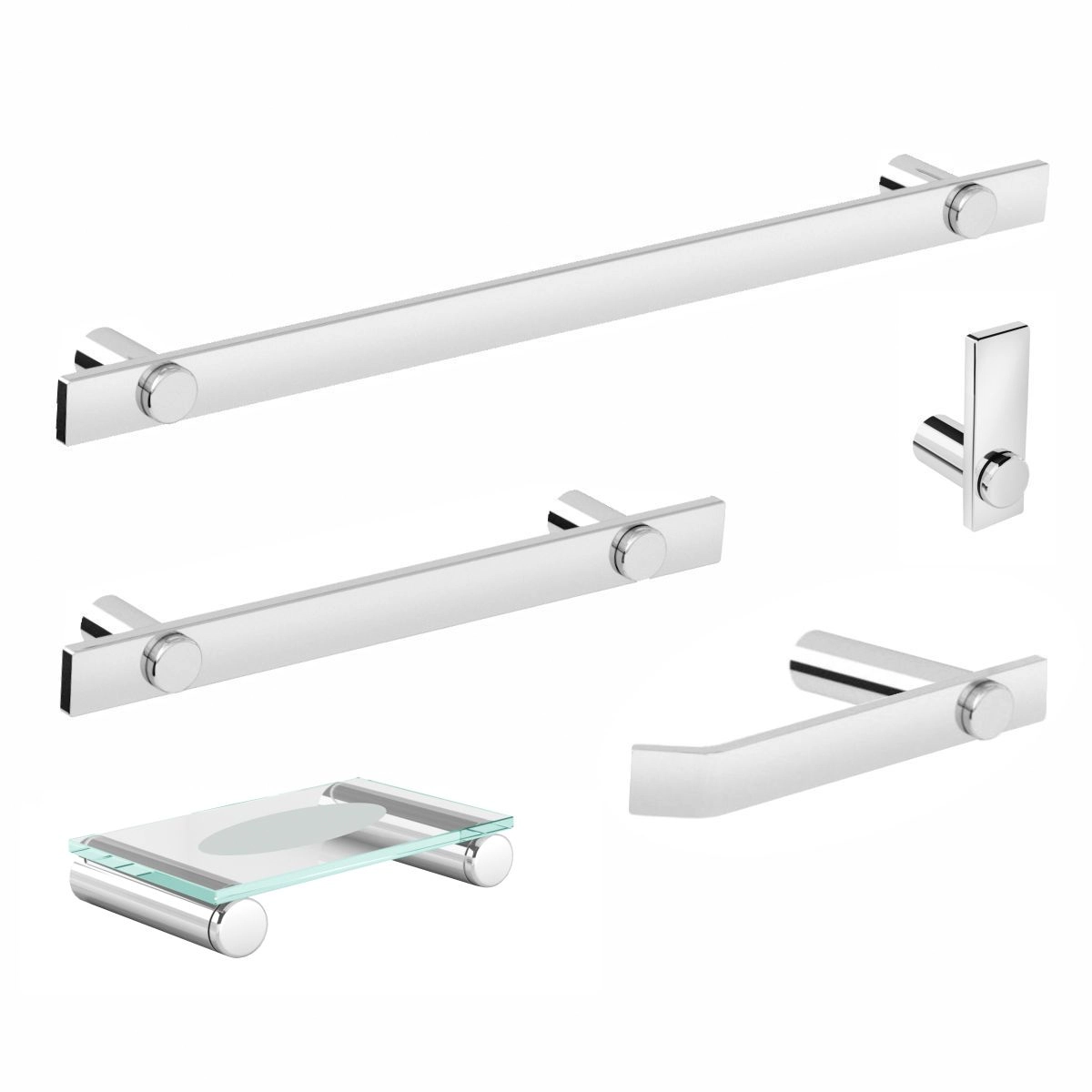Kit De Acessórios Para Banheiro Aço Inox Alto Brilho Patmos