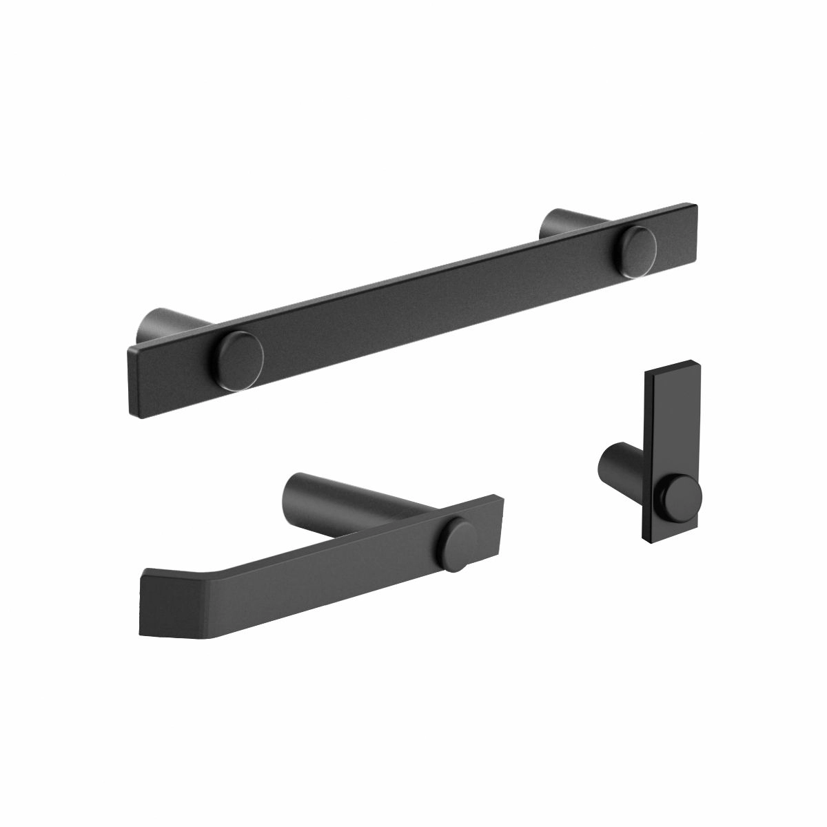 Kit De Acessórios Para Banheiro Aço Inox Preto Fosco Patmos