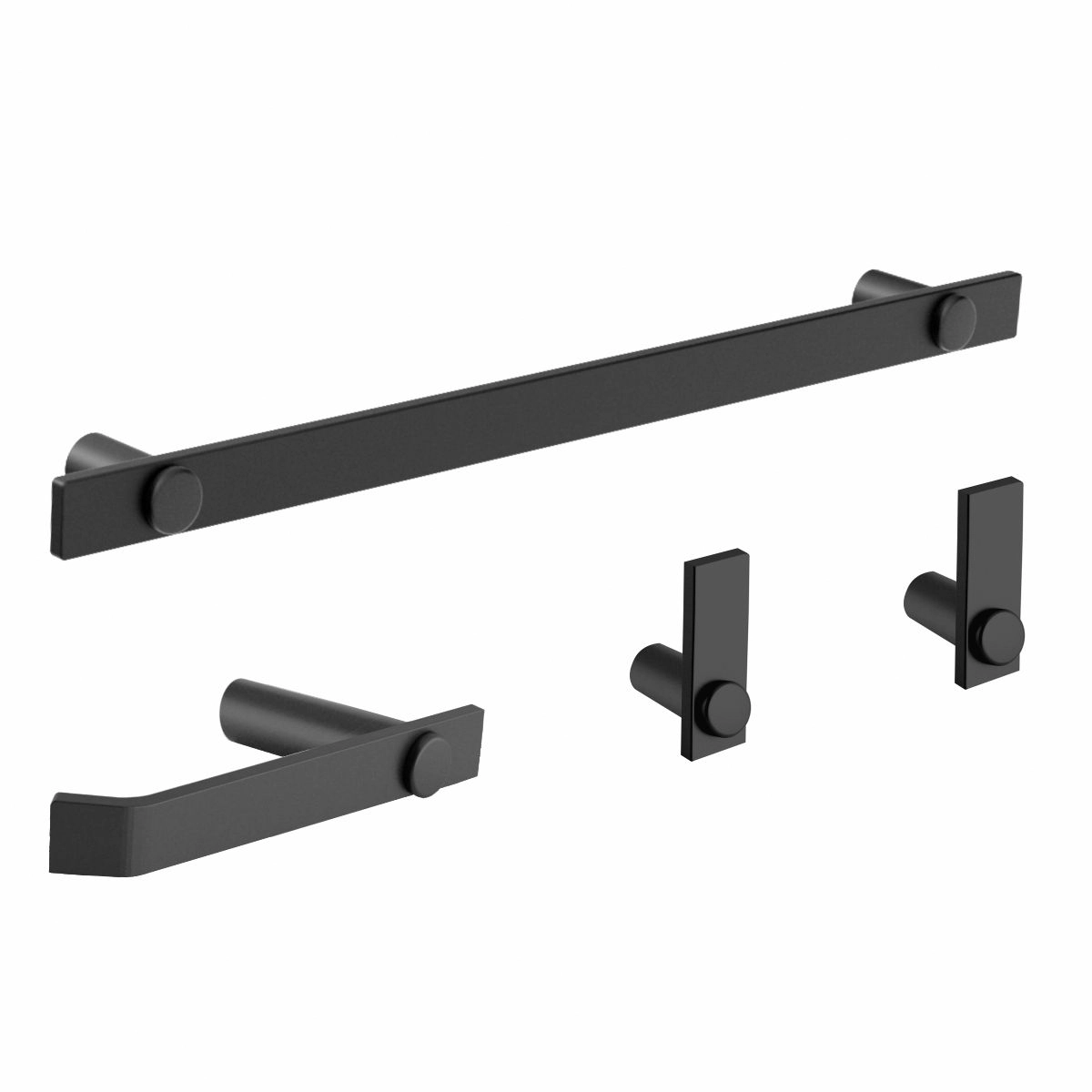 Kit De Acessórios Para Banheiro Aço Inox Preto Fosco Patmos
