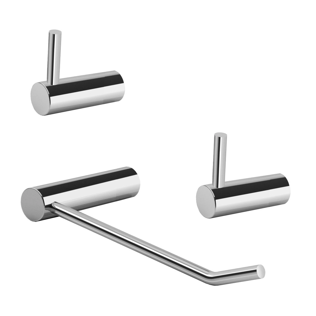 Kit Acessórios para Banheiro Orion Prata Alto Brilho Grego Metal