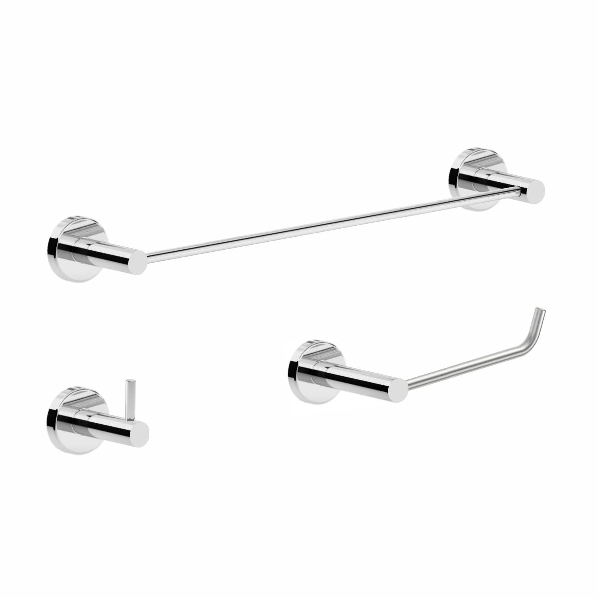 Kit De Acessórios Para Banheiro Lavabo Escovado Atenas