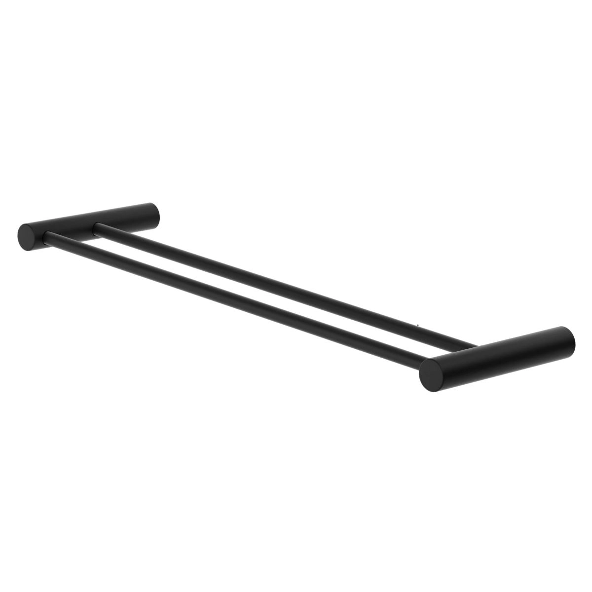 Porta Toalha Duplo 40cm Orion Metal Preto Fosco Grego