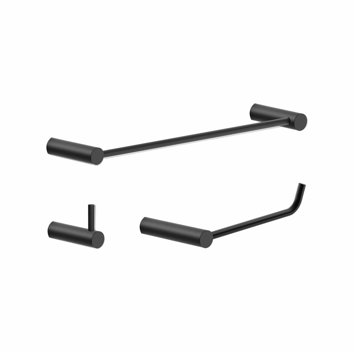 Kit Acessórios De Banheiro Lavabo Metal Preto Fosco 2030OR Orion