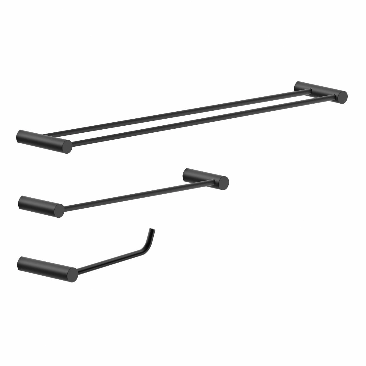 Kit Acessórios Duplo De Banheiro Metal Preto Fosco 2040OR Orion