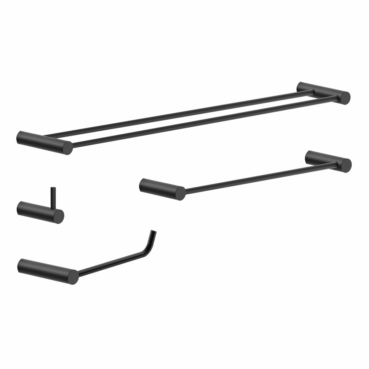Kit Acessórios Duplo De Banheiro Metal Preto Fosco 2060OR Orion