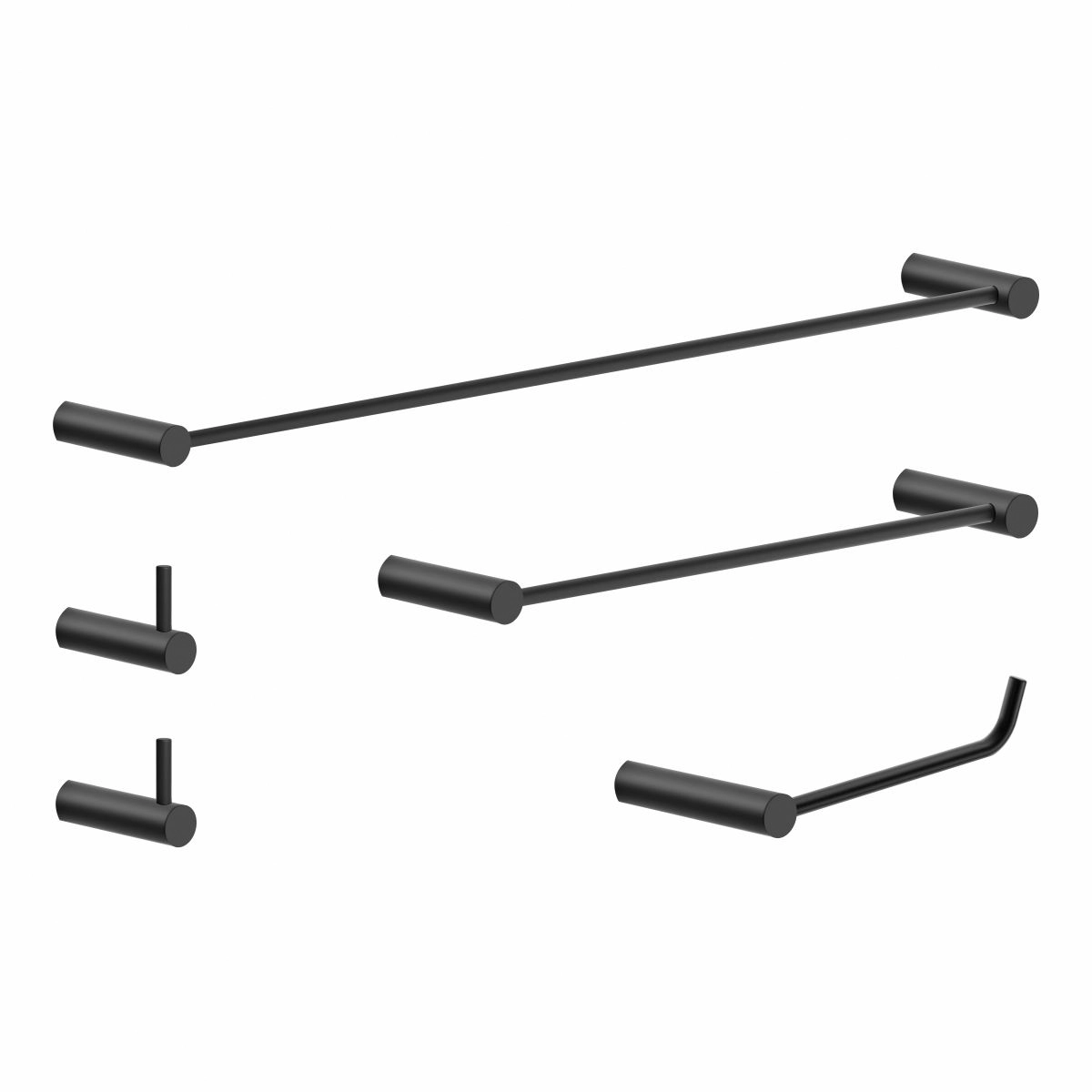 Kit Acessórios De Banheiro Metal Preto Fosco 2070OR Orion
