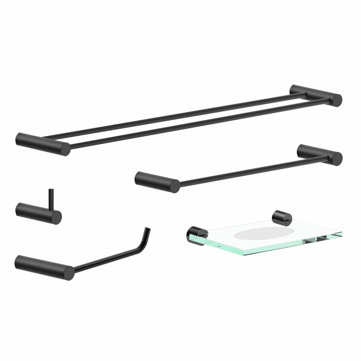 Kit Acessórios De Banheiro Metal Preto Fosco 2090OR Orion