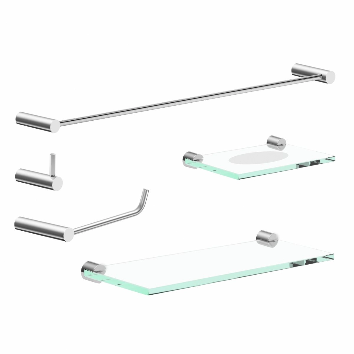 Kit Acessórios De Banheiro Metal Alto Brilho 2110OR Orion