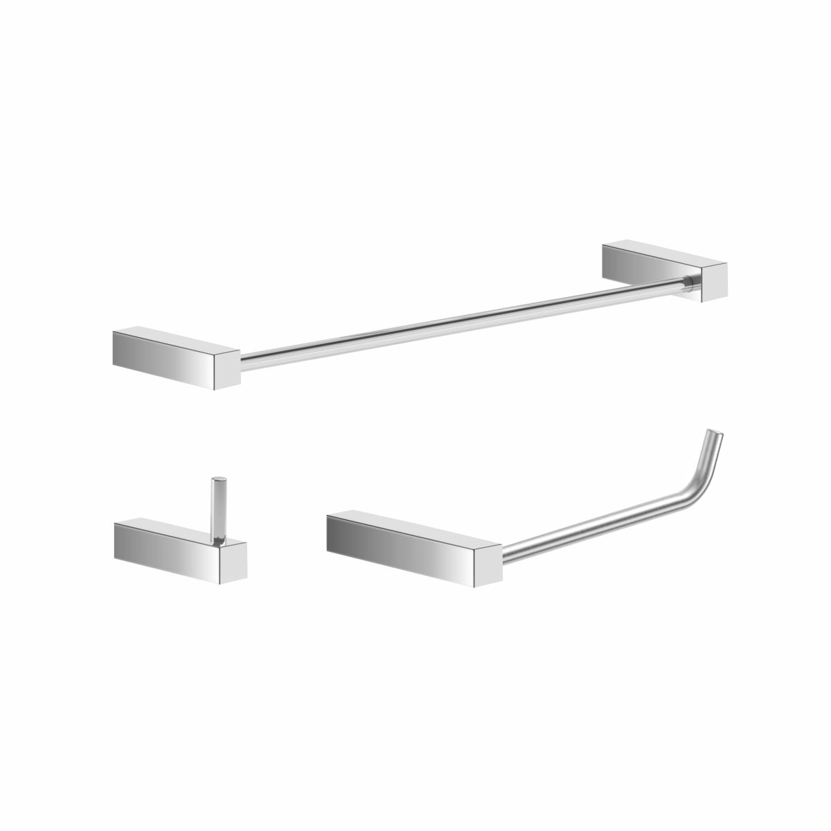 Kit De Acessórios Para Banheiro Lavabo Metal Alto Brilho Troia