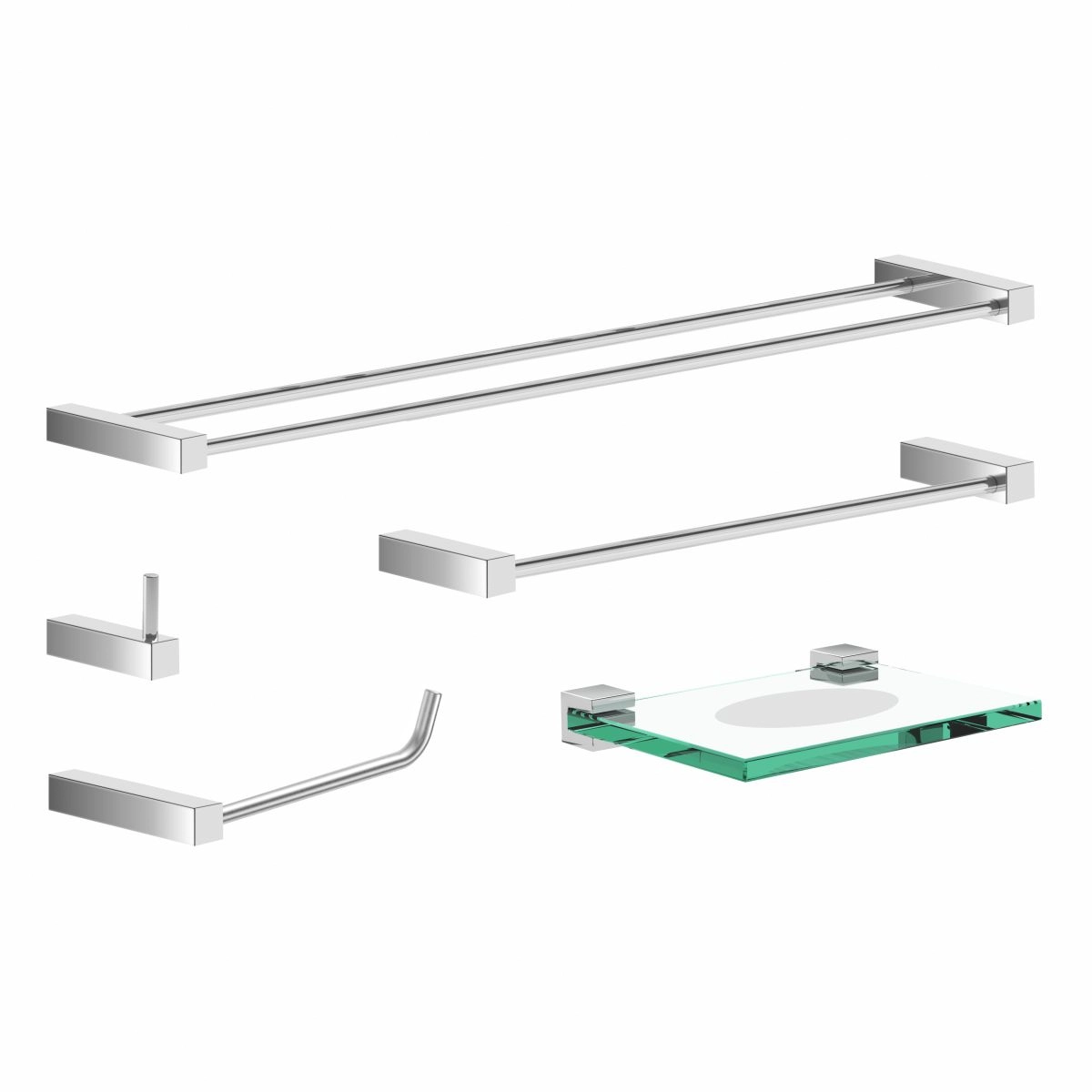 Kit De Acessórios Para Banheiro Metal Alto Brilho 2090TR Troia