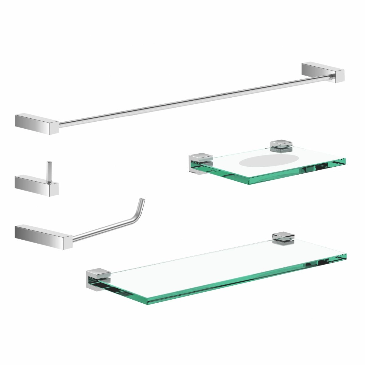 Kit De Acessórios Para Banheiro Metal Alto Brilho 2110TR Troia