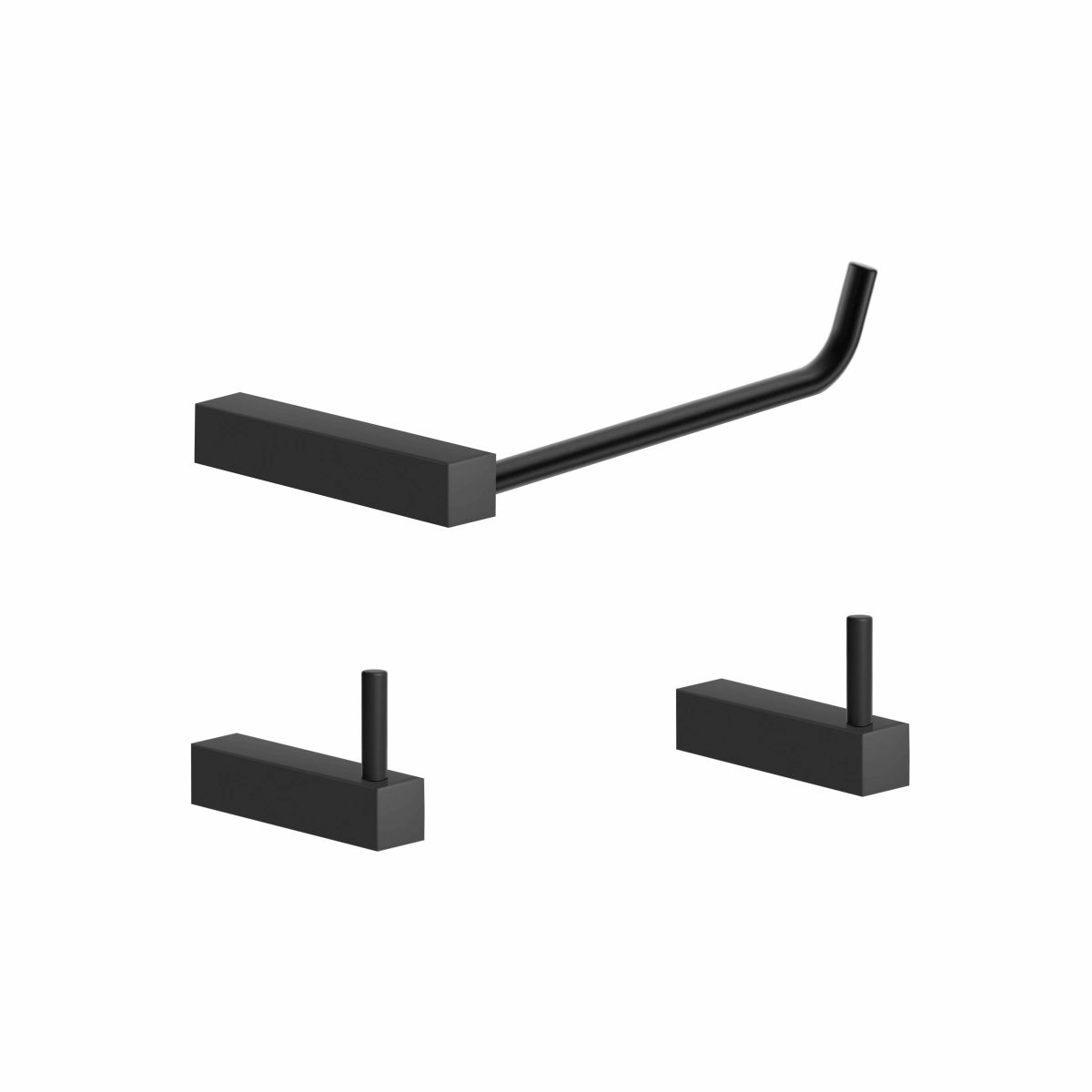 Kit De Acessórios Para Banheiro Lavabo Metal Preto Fosco Troia