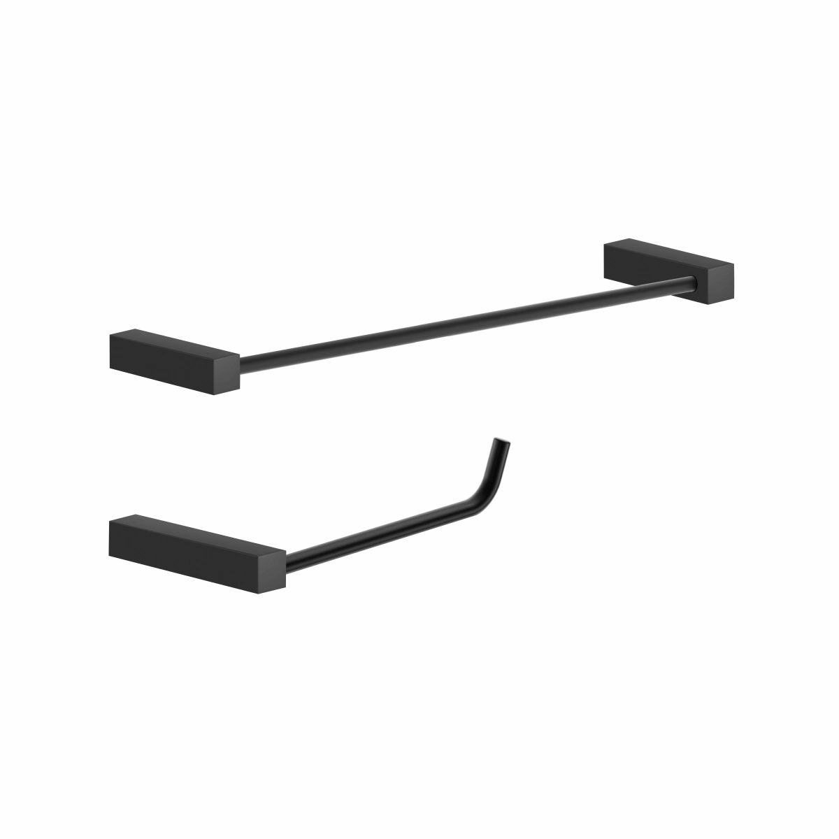 Kit De Acessórios Para Banheiro Lavabo Metal Preto Fosco Troia