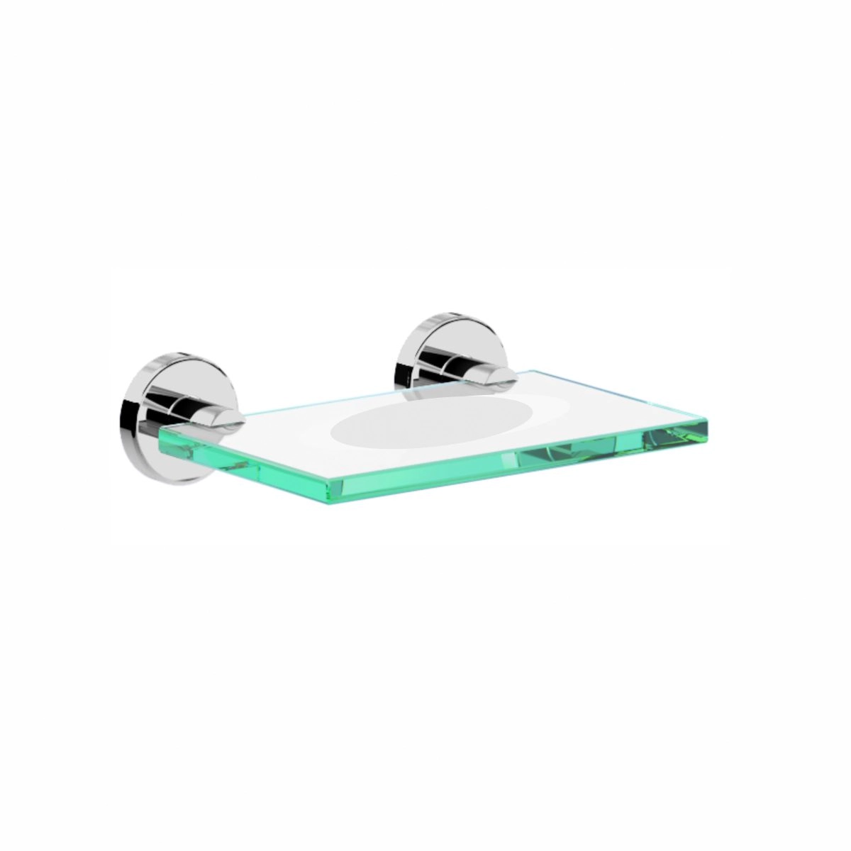 Saboneteira Vidro Suporte Metal Alto Brilho Atenas