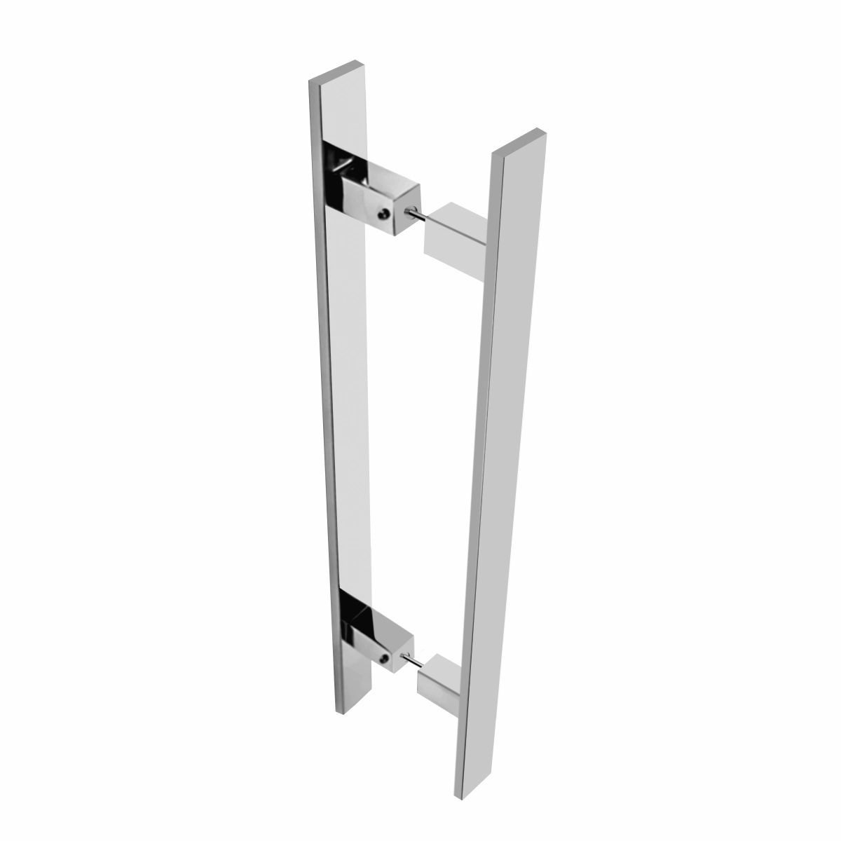 Puxador Para Portas Em Aço Inox Prata Escovado 40cm Eros