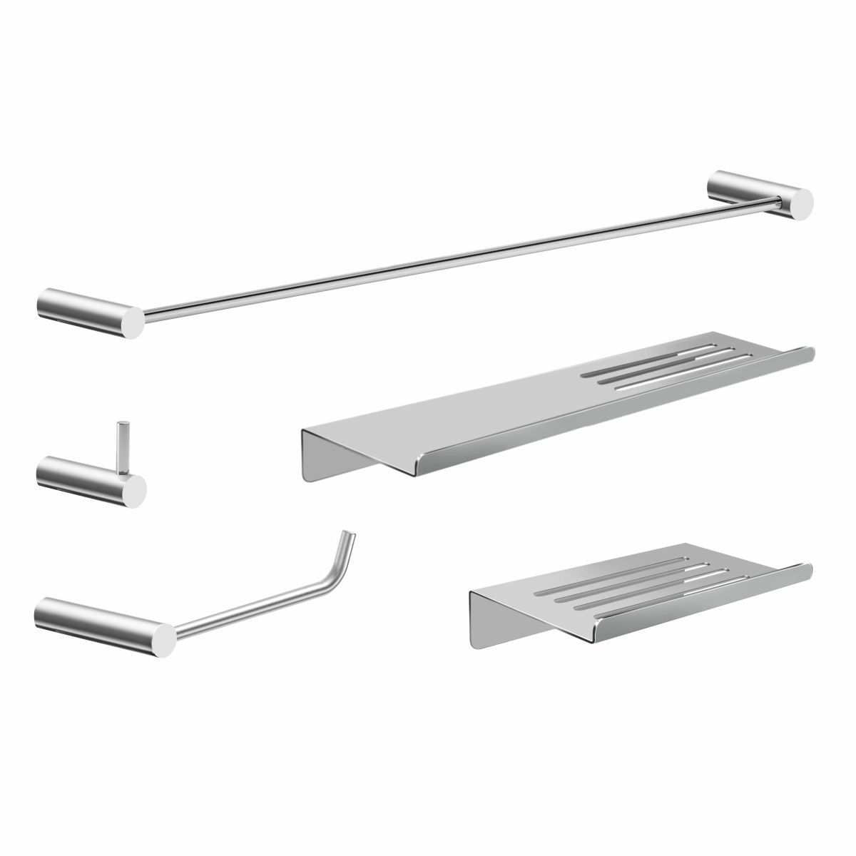 Kit Acessórios De Banheiro 5 Peças Metal Alto Brilho 2101OR Orion