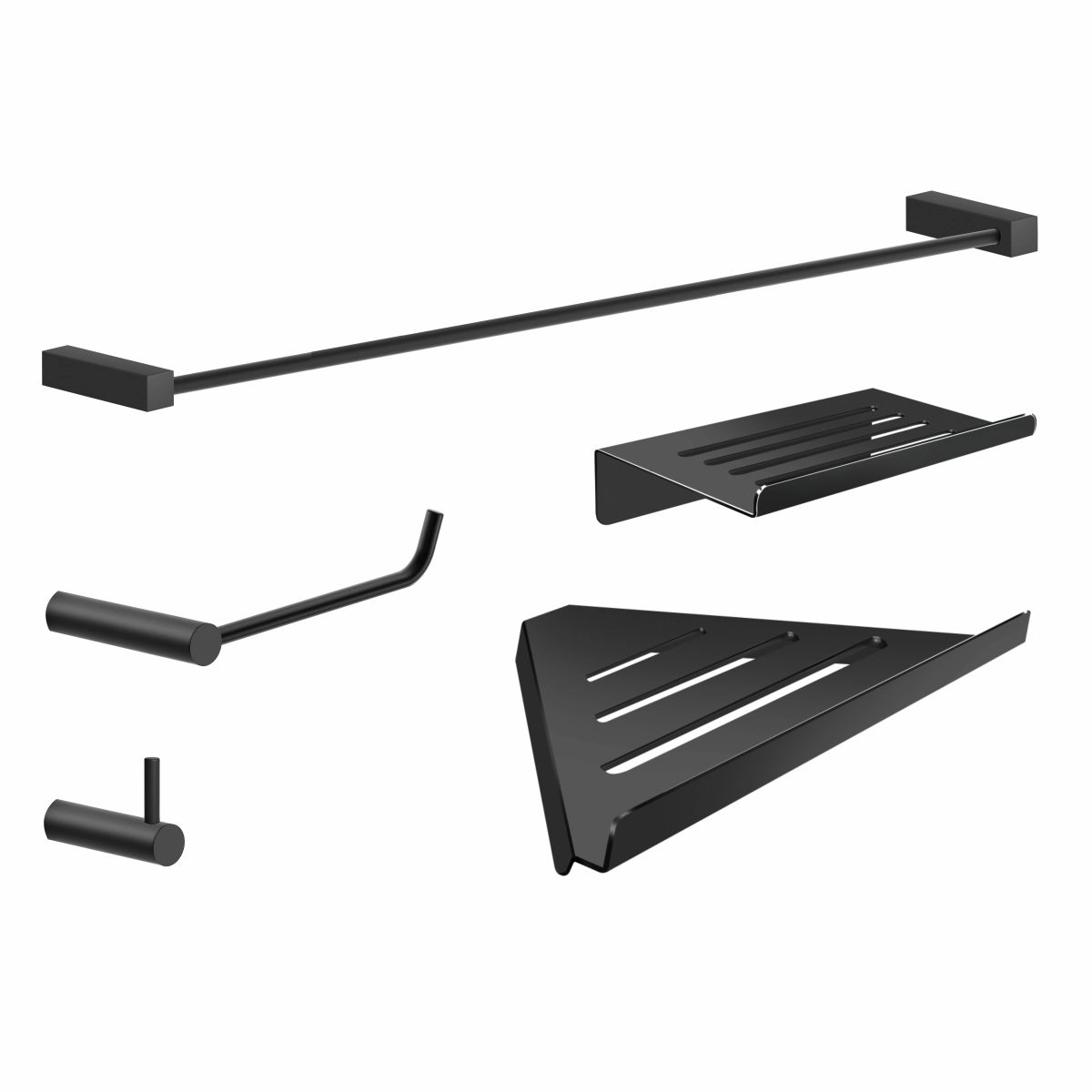 Kit Acessórios De Banheiro 5 Peças Metal Preto Fosco 2102OR Orion