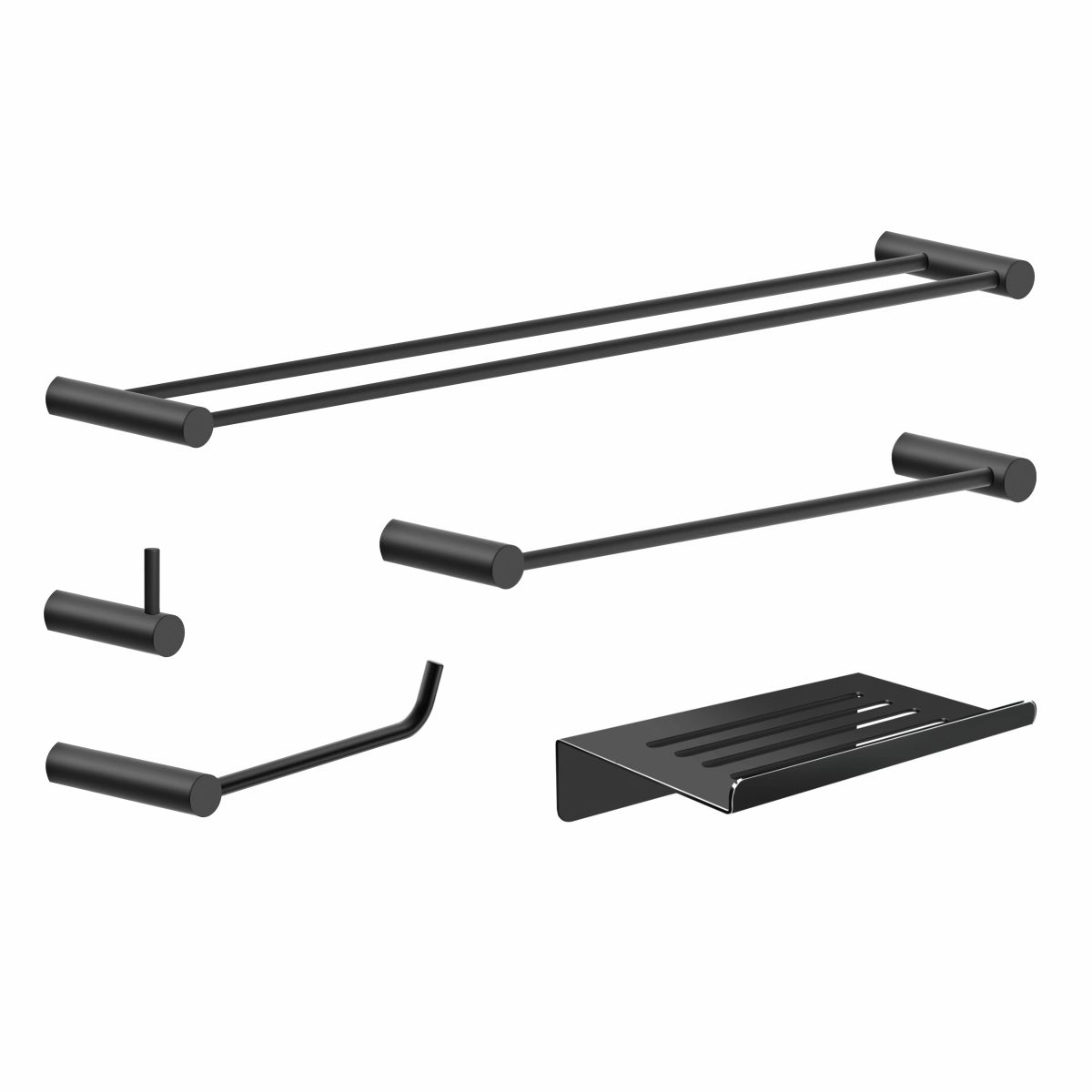 Kit Acessórios De Banheiro 5 Peças Metal Preto Fosco 2190OR Orion