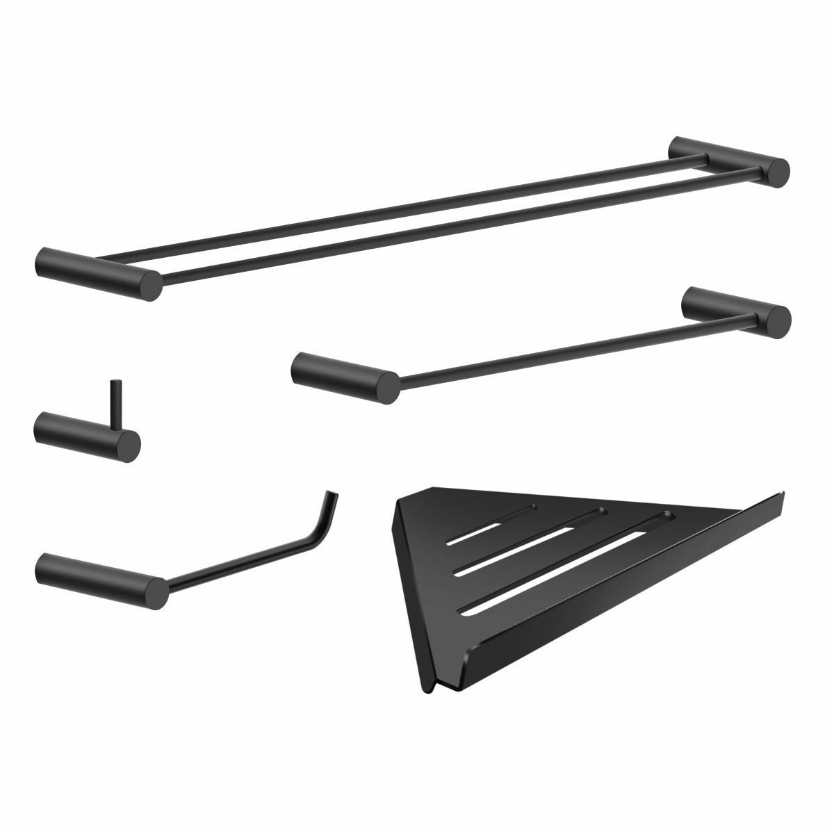 Kit Acessórios De Banheiro 5 Peças Metal Preto Fosco 2160OR Orion